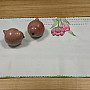 Embroidered tablecloth and scarf Pink tulips