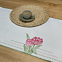 Embroidered tablecloth and scarf Pink tulips