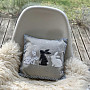 Embroidered Easter bedspread GRAY RABBITS