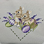 Embroidered tablecloth EASTER BUNNY with lavender