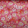 Decorative fabric ZINIA pink flowers