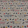 DACHSHUND MORRIS gray decorative fabric