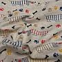 DACHSHUND MORRIS gray decorative fabric