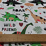 Children's cotton satin DINOSAURS digital printing