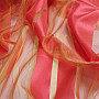 Voile curtain orange-gold with red stripes