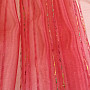 Voile curtain red with stripes