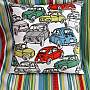 Decorative fabric CARS white/color