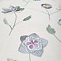 Embroidered decorative fabric with flowers RICHMOND purple