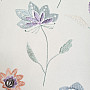 Embroidered decorative fabric with flowers RICHMOND purple