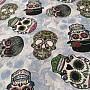 decorative fabric SKULL voodoo