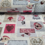 Decorative fabric HEART SHABBY burgundy