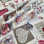 Decorative fabric HEART SHABBY burgundy