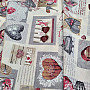 Decorative fabric HEART SHABBY burgundy