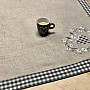 Embroidered tablecloth COUNTRY STYLE HEART gray