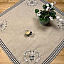 Embroidered tablecloth COUNTRY STYLE HEART gray