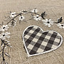 Embroidered tablecloth COUNTRY STYLE HEART gray