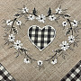 Embroidered tablecloth COUNTRY STYLE HEART gray