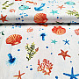 Cotton fabric SEAFOOD white