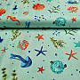 Decorative fabric SEAFOOD turquoise