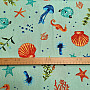 Decorative fabric SEAFOOD turquoise