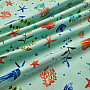 Decorative fabric SEAFOOD turquoise