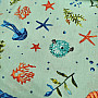 Decorative fabric SEAFOOD turquoise