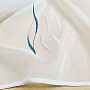 Modern embroidered curtain white - dark turquoise GERSTER 195/0800