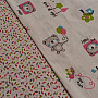 Children fabric Teddy Bear pink-green