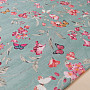 Decorative fabric FLOWERS turquoise