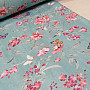 Decorative fabric FLOWERS turquoise