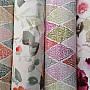 Decorative fabric KOSOČVERCE pink-green