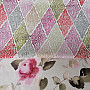 Decorative fabric KOSOČVERCE pink-green