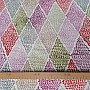 Decorative fabric KOSOČVERCE pink-green