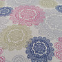 Decorative fabric MANDALA pink-gray