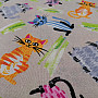 Decorative fabric CATS MULTICOLOR