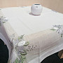 Embroidered Christmas tablecloths and scarves Silver Star