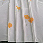 White veil curtain - orange poppies